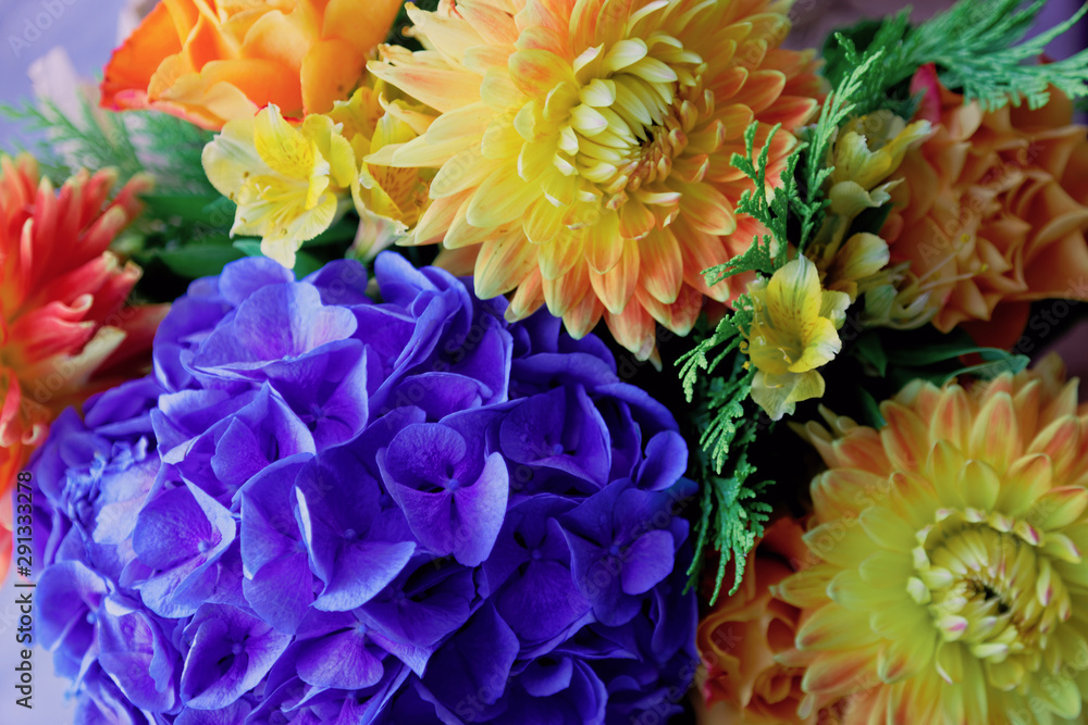 Close-up of a flowers background. Selective focus and shallow depth of field