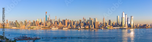 New York City Manhattan midtown buildings skyline sunset