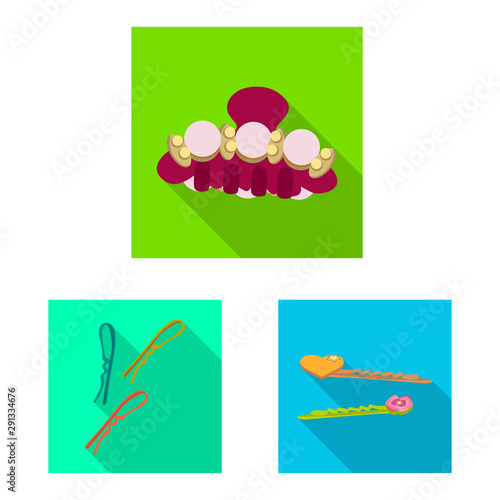 Vector design of beauty and fashion symbol. Collection of beauty and female stock vector illustration.
