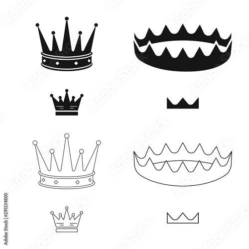 Vector design of medieval and nobility logo. Collection of medieval and monarchy vector icon for stock.