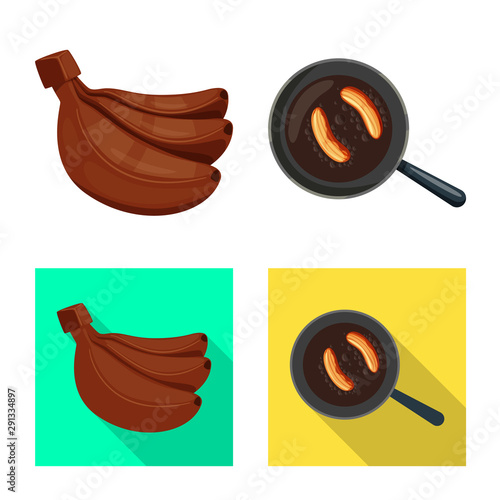 Vector design of natural and vegetarian icon. Collection of natural and eating stock vector illustration.