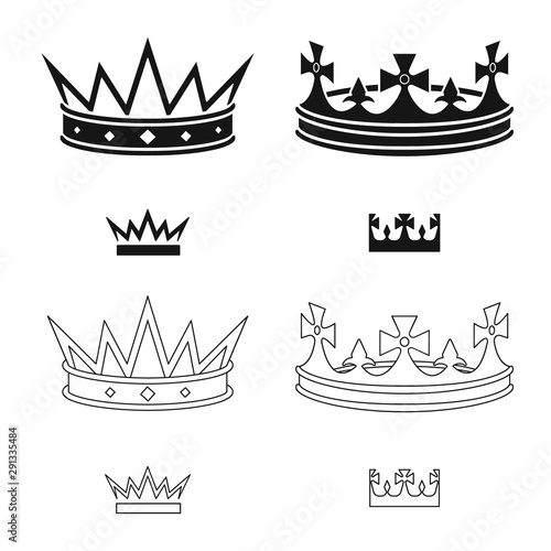 Vector design of medieval and nobility symbol. Collection of medieval and monarchy stock vector illustration.
