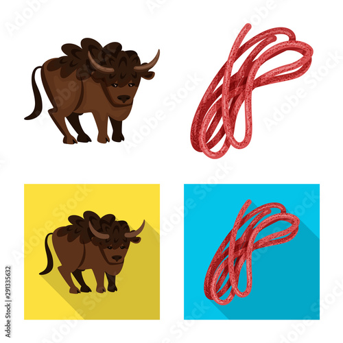 Isolated object of traditional and tour symbol. Collection of traditional and landmarks stock vector illustration.