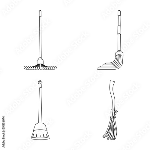 Isolated object of hygiene and clean icon. Collection of hygiene and mopping stock vector illustration.