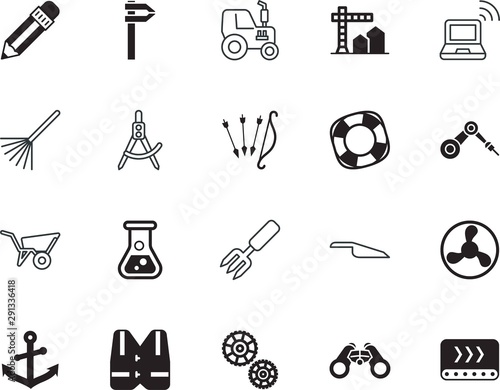 equipment vector icon set such as: rotate, rotor, old, optical, preserve, crane, progress, burger, ventilator, company, site, sos, outdoor, landscape, square, analysis, success, mechanism, swim