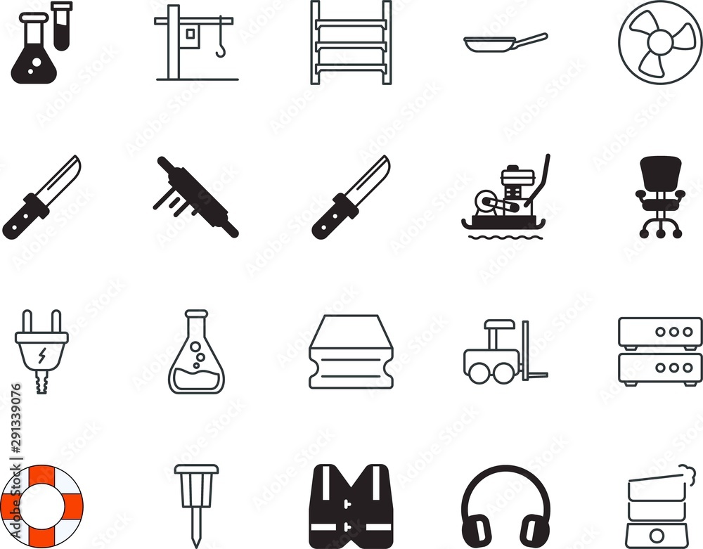 equipment vector icon set such as: cleaner, clean, knowledge, orange, collection, headset, saver, roller, headphone, roll, handle, soap, abstract, vibrating, lifeguard, dough, shoe, comfortable, boss