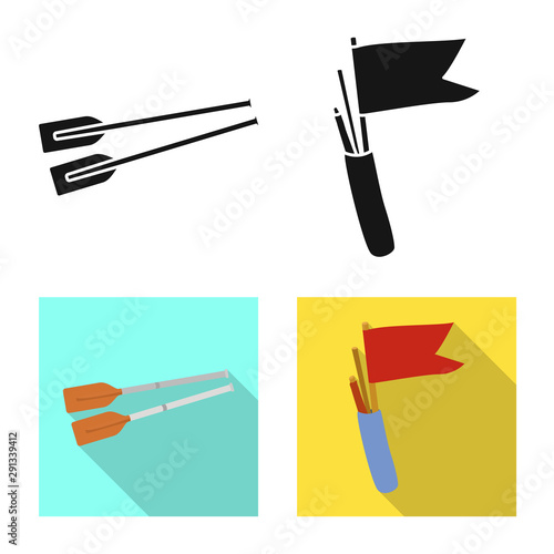Vector design of journey and seafaring logo. Set of journey and vintage stock vector illustration.