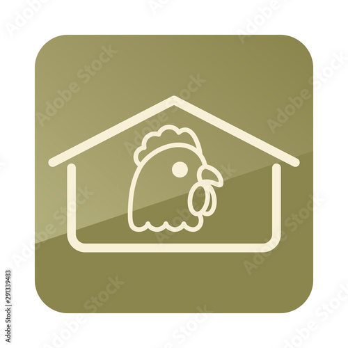 Chicken house vector icon