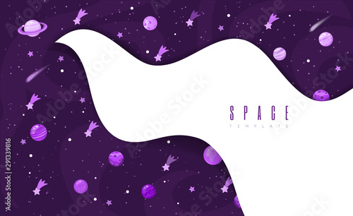 Space background with stars and planets