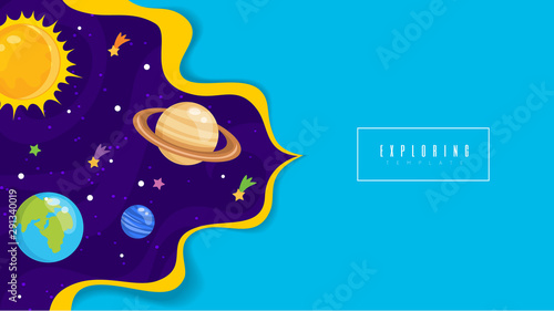 Space background with stars and planets