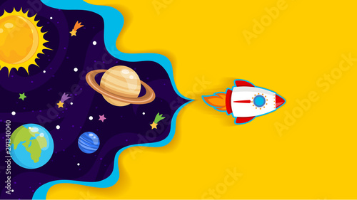Space background with stars and planets