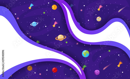 Space background with stars and planets