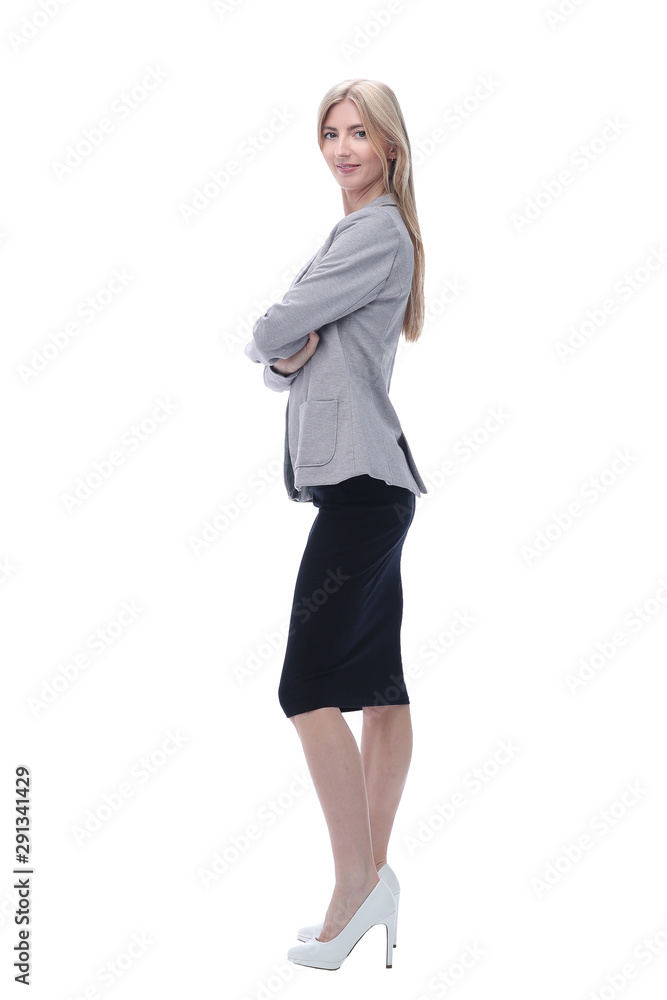 confident business woman. isolated on grey background confident business woman. isolated on grey background