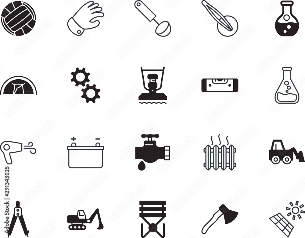 Fototapeta premium equipment vector icon set such as: volleyball, portable, motion, silicone walley, cut, removal, engineer, mechanical, level, stool, dripping, center, tourism, blow, leather, quality, summer, scoop