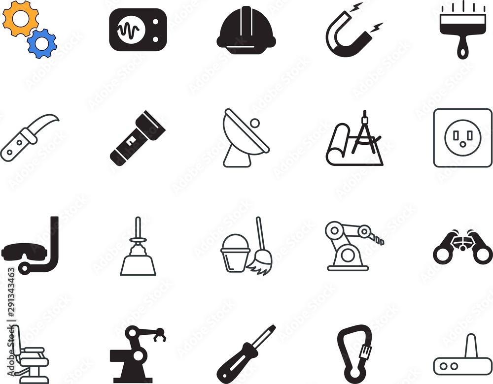 equipment vector icon set such as: front, garden, climbing, gear, frequency, lab, engine, satellite, wear, protect, radar, palette, broom, draft, geometry, tourism, care, light, waveform, haircut equipment vector icon set such as: front, garden, climbing, gear, frequency, lab, engine, satellite, wear, protect, radar, palette, broom, draft, geometry, tourism, care, light, waveform, haircut