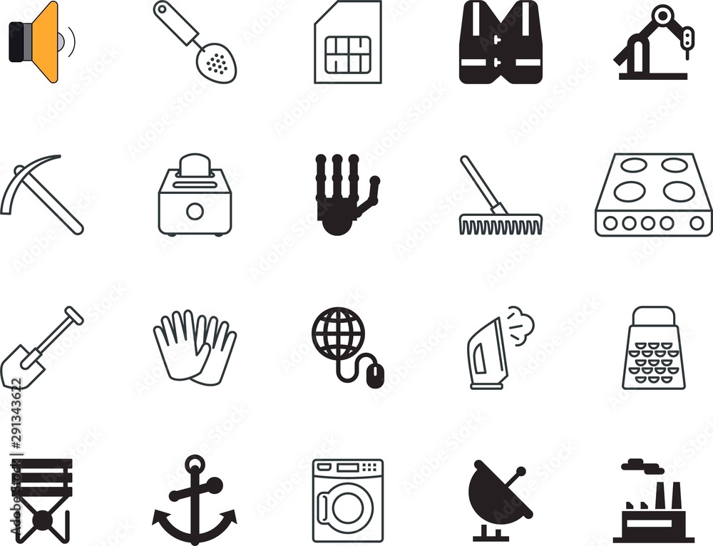 equipment vector icon set such as: nature, wave, cuisine, protective, smooth, decoration, dryer, medical, antenna, media, spoon, card, collection, telecommunication, clip, utensils, washer, swimming