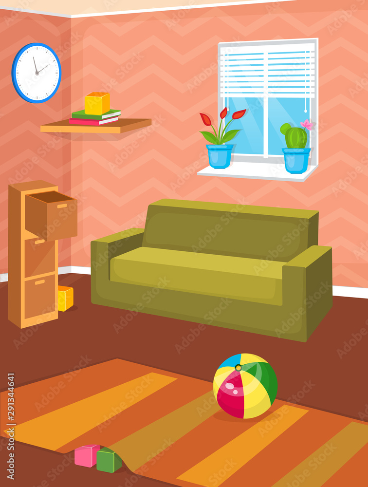 Vector illustration of room interior. Vector illustration of room interior.