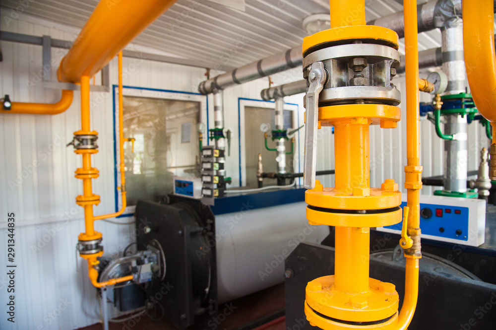 Modern boiler room equipment for heating system
