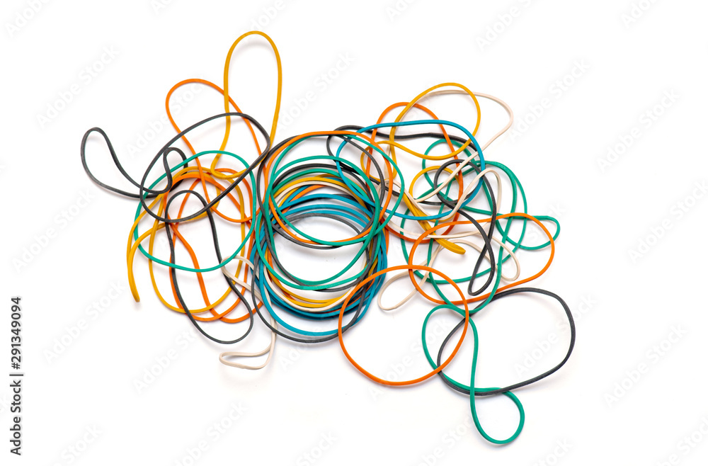 Rubber Bands or rubber Money Bands isolated on white Background Rubber Bands or rubber Money Bands isolated on white Background