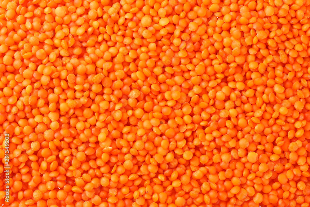 Pile lentil texture background. top view. food