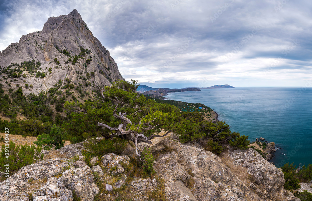 Mountain coast of the sea in Crimea