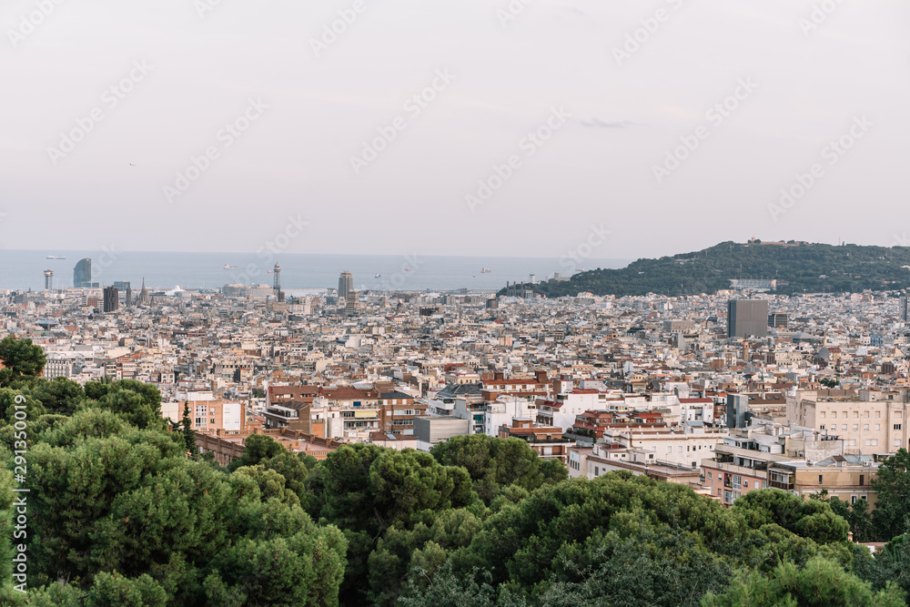 View Of Barcelona From Park Guel, Spain