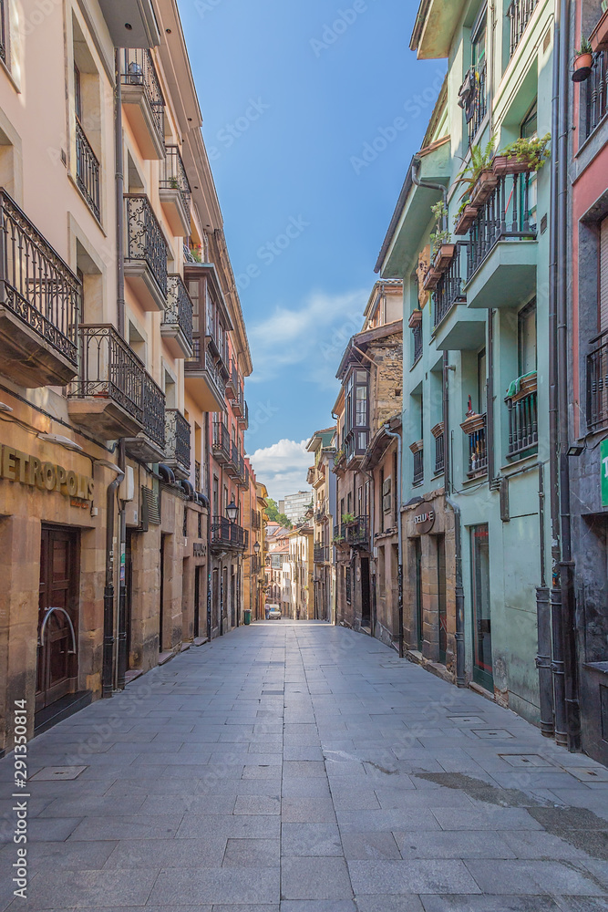 Oviedo, Spain. Deserted streets in the old town