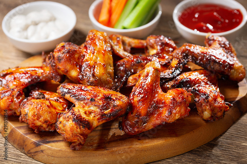 plate of grilled chicken wings