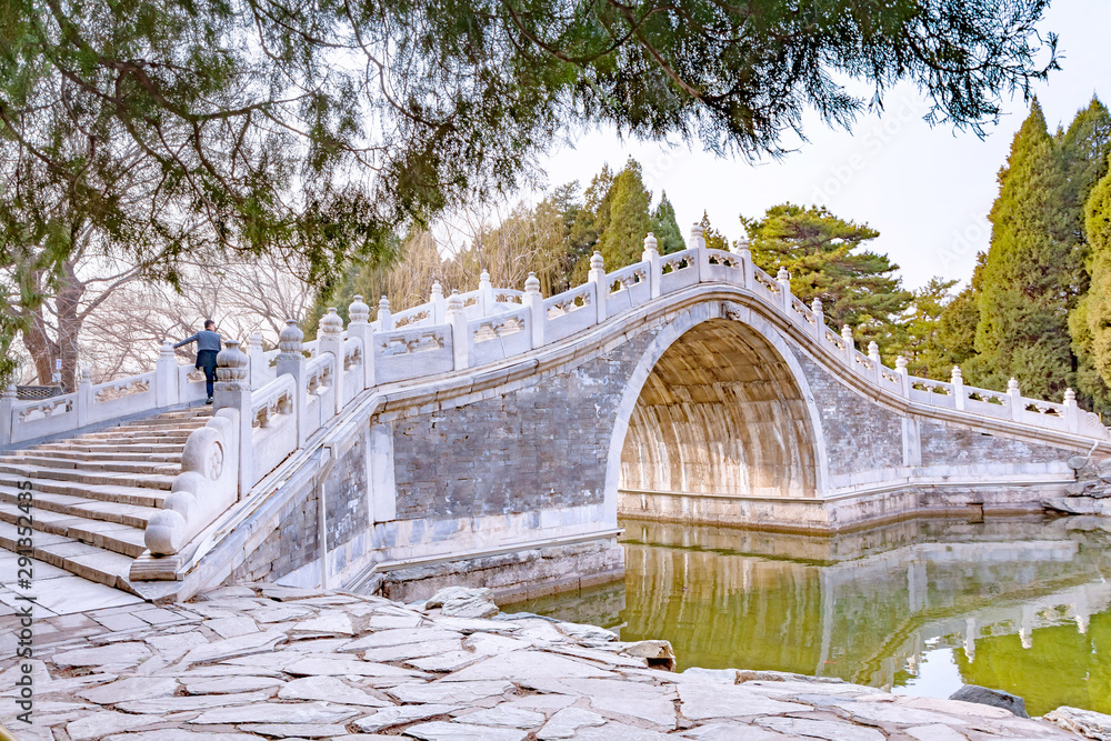 Marble bridge in Imperial Summer Palace in Beijing, China
