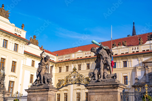 Entrance Matthias Gate at Hradcany Castle in Prague, Czech Republic