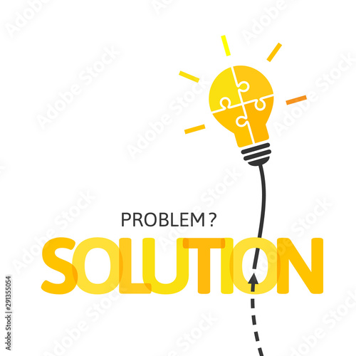 Bright shining light bulb made of jigsaw puzzle pieces as idea and solution concept on white background