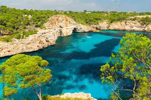 Beautiful view of Cala des Moro on Mallorca, Baleares Island, Spain photo