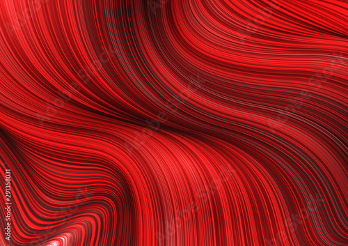 Fashion red poster thin lines locks luxury design. Liquid wave shiny lines hair fashion background. Beautiful flowing drape textiles thin threads hair. illustration vogue red threads drape banner set