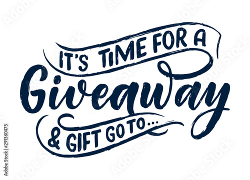 Vintage card with giveaway lettering. Calligraphy text. Decoration template. Vector illustration for holiday design.