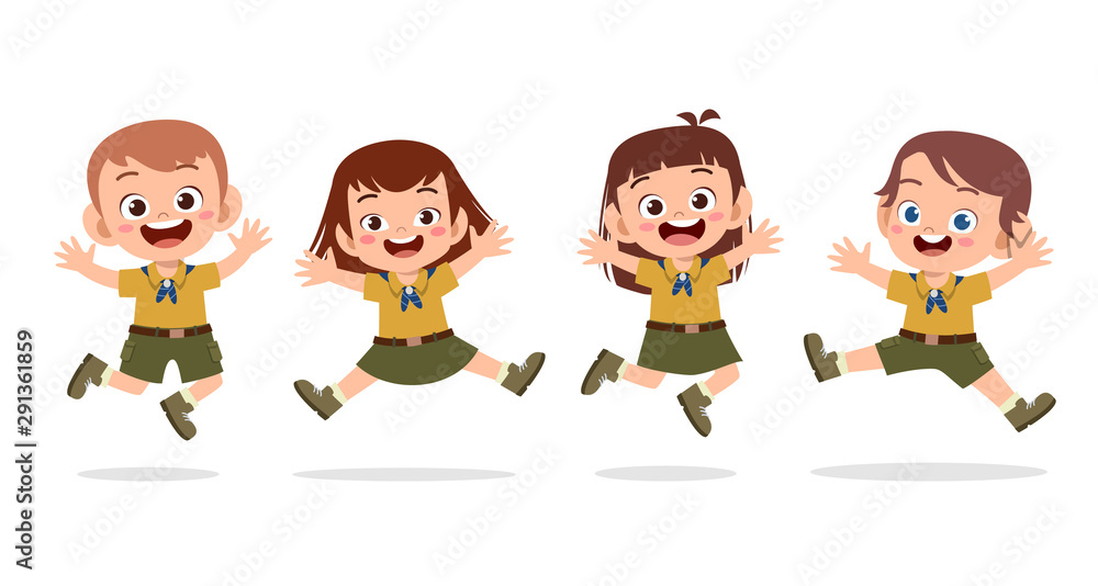 happy cute kids summer camp holiday set happy cute kids summer camp holiday set