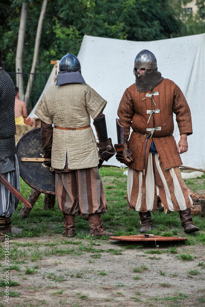 medieval Slav warriors before the battle Stock Photo | Adobe Stock