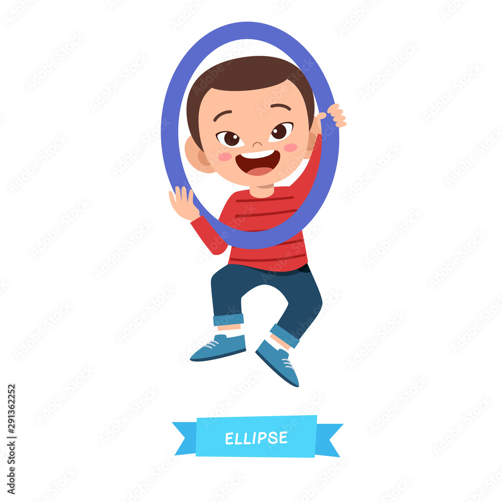 Fototapeta premium happy cute kids study many shape polygon