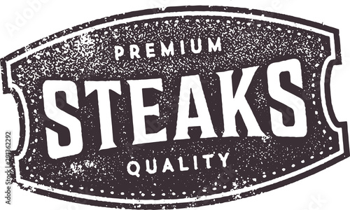 Premium Quality Steaks Vintage Label