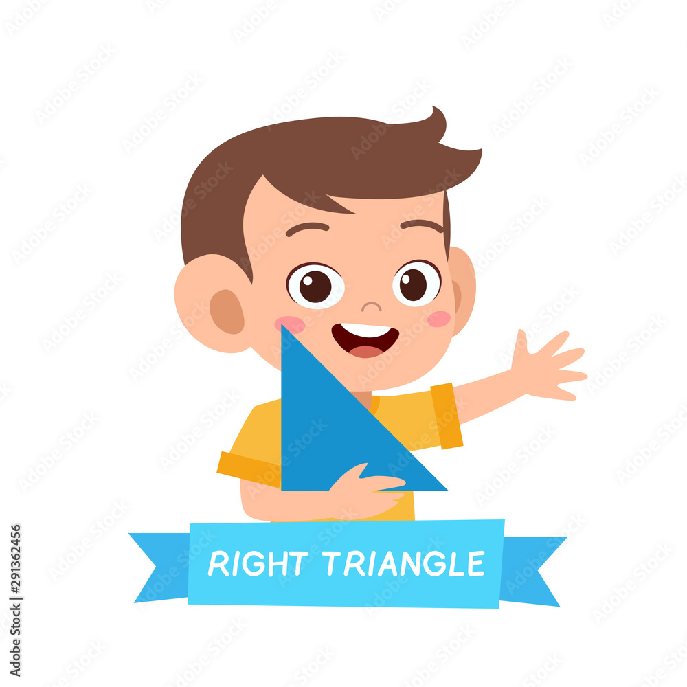 happy cute kids study many shape polygon