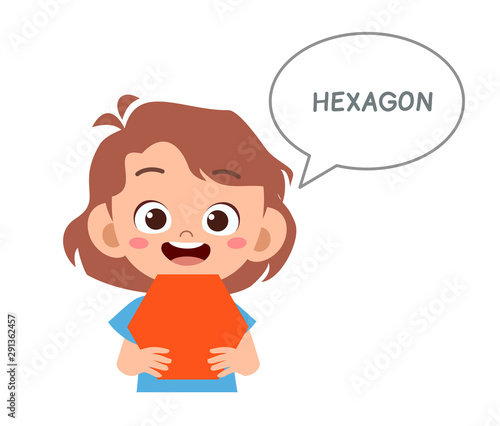 happy cute kids study many shape polygon