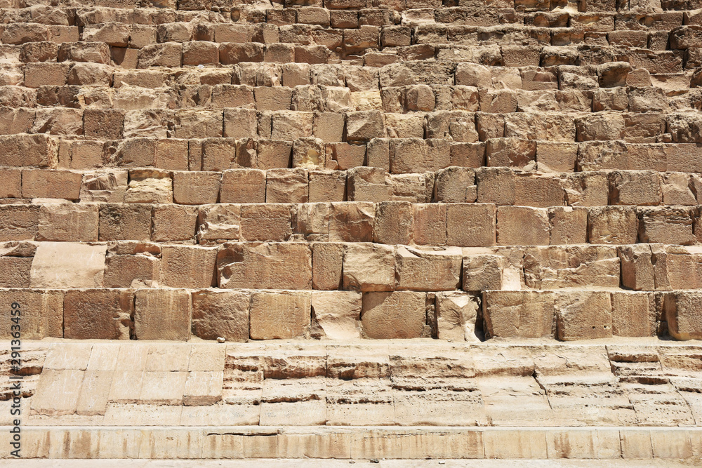 Western side of Pyramid of Khufu or the Pyramid of Cheop, the oldest and largest one in the Giza pyramid complex Western side of Pyramid of Khufu or the Pyramid of Cheop, the oldest and largest one in the Giza pyramid complex