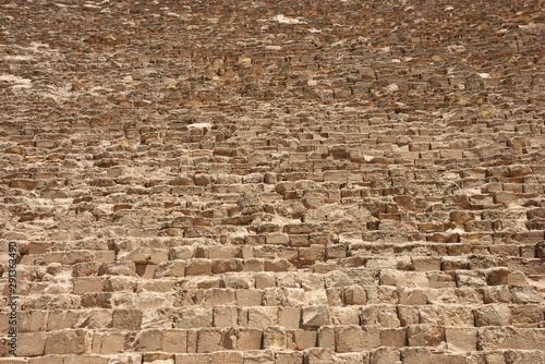 Western side of Pyramid of Khufu or the Pyramid of Cheop, the oldest and largest one  in the Giza pyramid complex