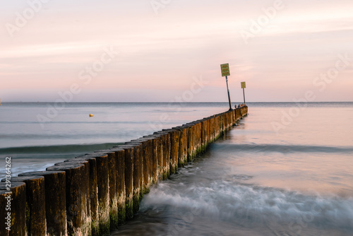 Obstacles in Baltic See during sunset