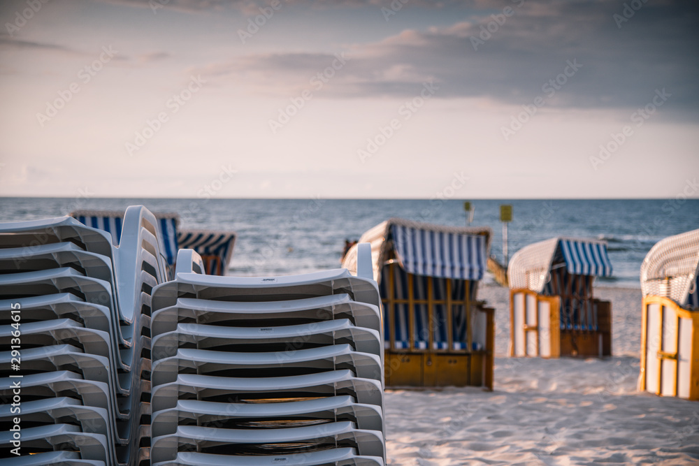 Beach chain at Baltic See in Kolobrzeg (Poland) Beach chain at Baltic See in Kolobrzeg (Poland)