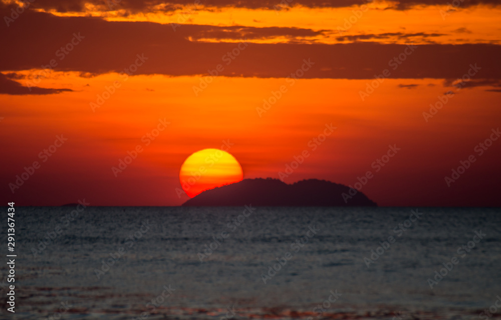 Colorful sky at sunset in tropical country Colorful sky at sunset in tropical country
