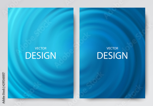 Set of abstract blue backgrounds. Blue vector swirl.