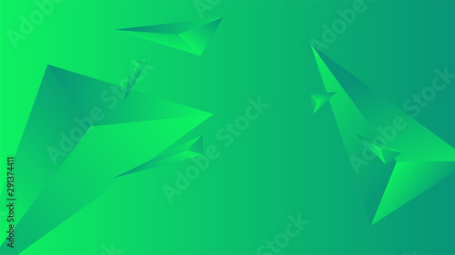 Green triangle polygon gradient. Element of color vector