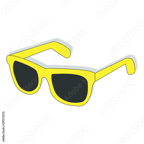 Fashion black and colorful sunglasses set accessory sun spectacles plastic frame modern eyeglasses vector illustration. Sun protection face