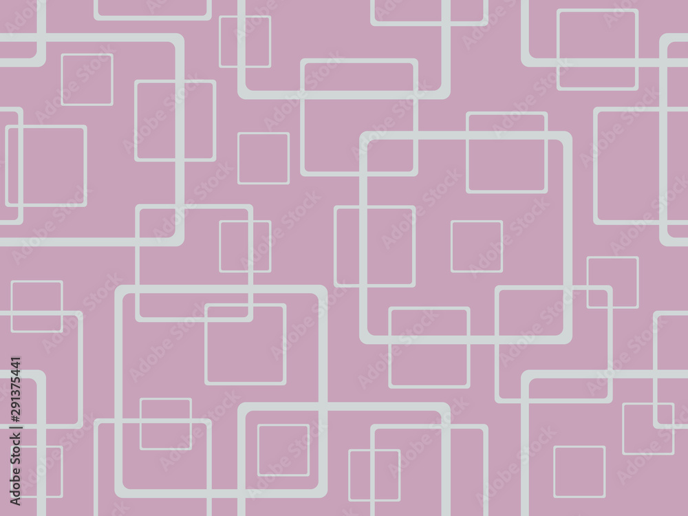 Pattern with contour squares on a light pink background Pattern with contour squares on a light pink background