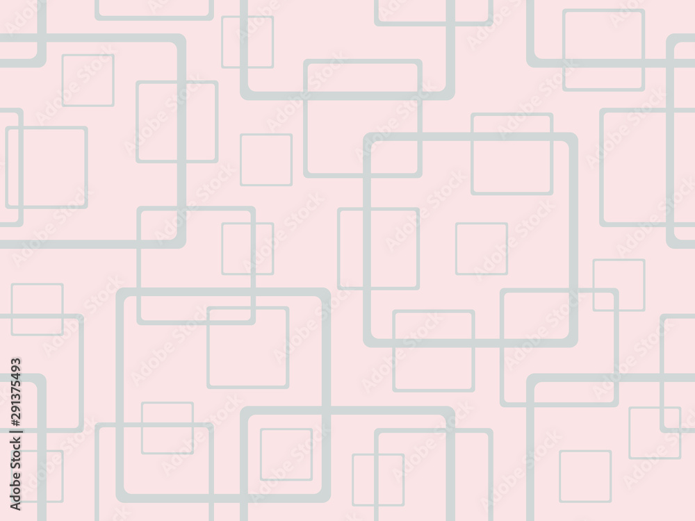Pattern with contour squares on a light pink background Pattern with contour squares on a light pink background